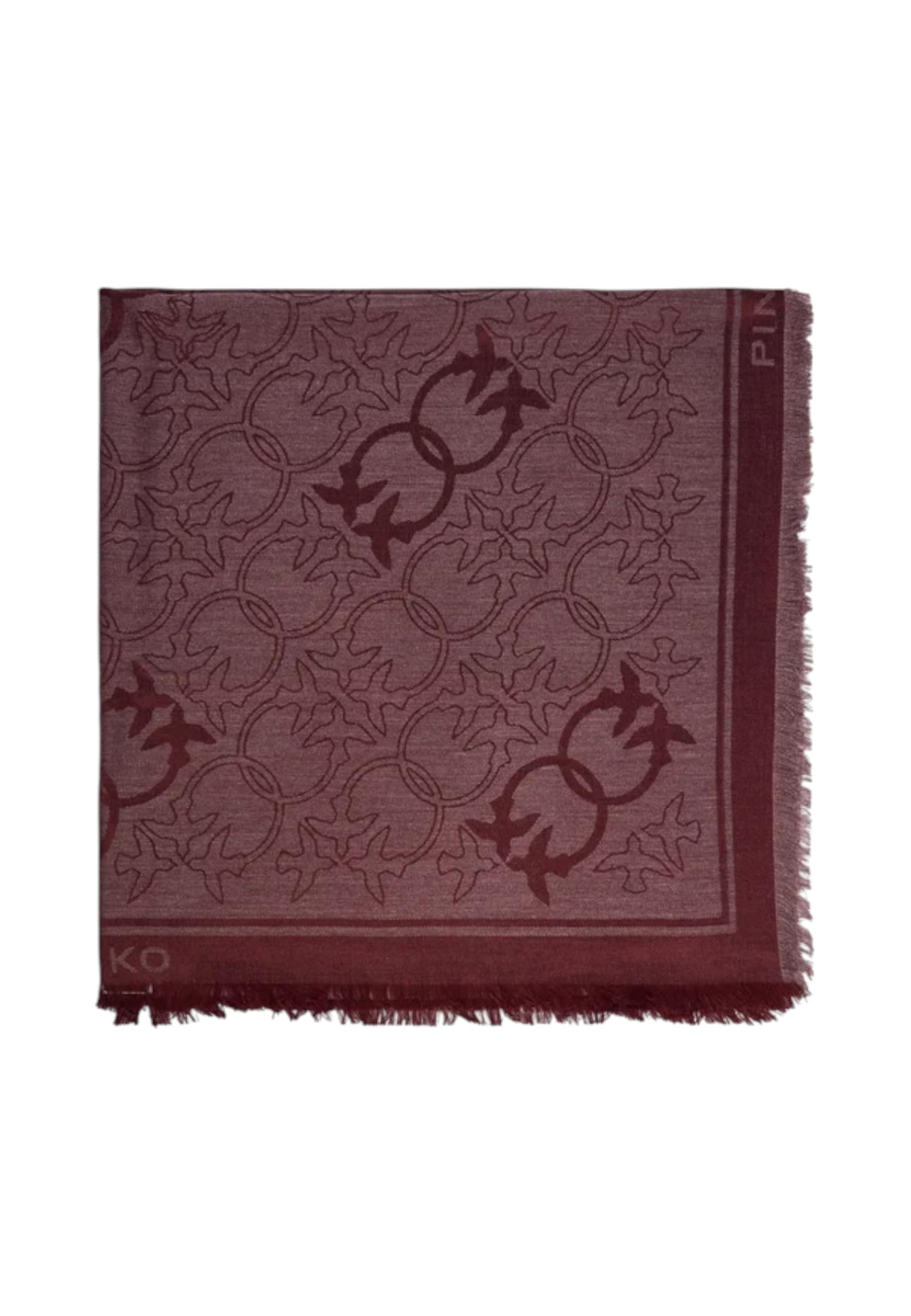 Pinko Pashmina Polonia 90×90 jacquard logo 106017 A2ZH R57 red