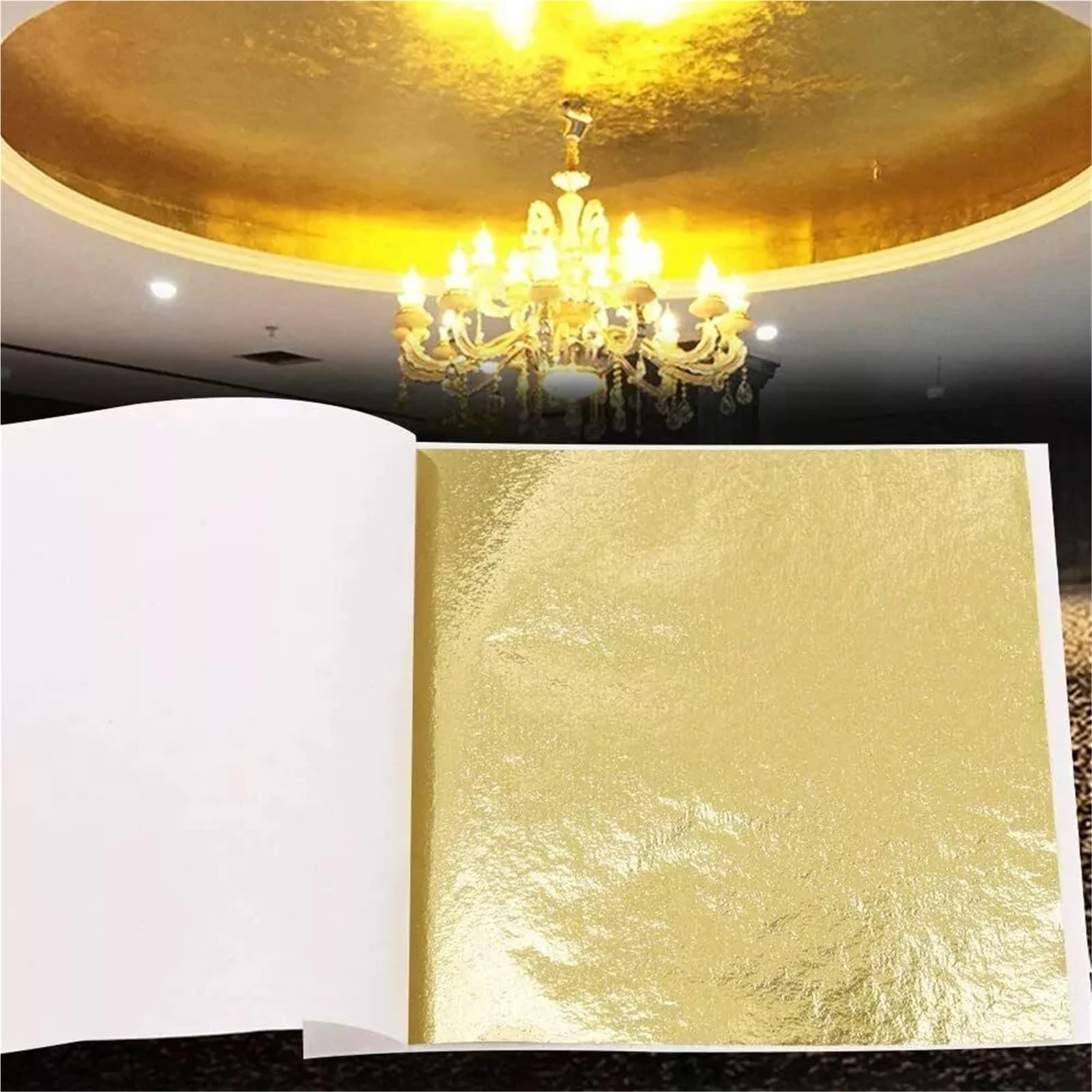 1000 hojas de lámina imitación pan oro, papel for manualidades, transferencia metálica, bricolaje, muebles antiguos, decoración interiores Para ArtesaníA De Dorado