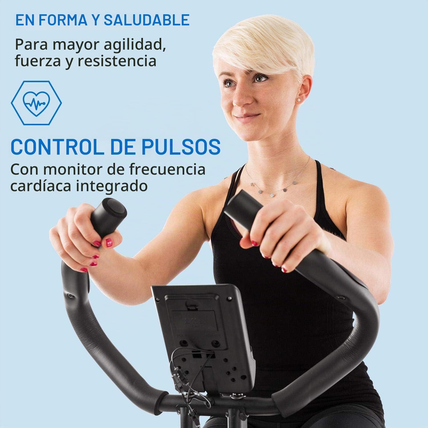 Capital Sports Azura Air Bicicleta Estatica Plegable, Ejercicio en Casa, Bicicletas Estaticas Spining Magnéticas para Hombres y Mujeres con Asiento, Bicis Estaticas Pleglables con Soporte Tablet
