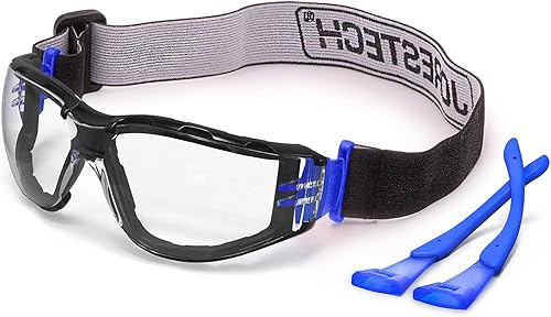JORESTECH Gafas de seguridad con correa ajustable  Convertidor 3 en 1 de alta resistencia al impacto antivaho (1 unidad)