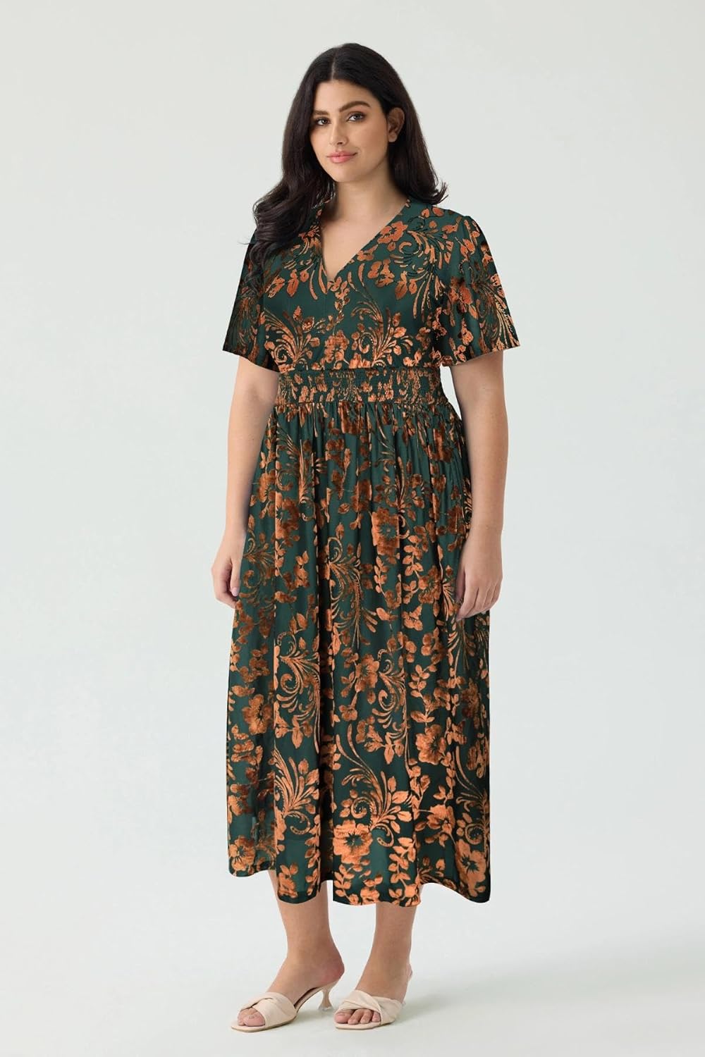 TIYOMI Plus Size Velvet Dress for Women Formal Cocktail Satin Dresses for Wedding Guest XL-5XL (14W-28W) - Image 4