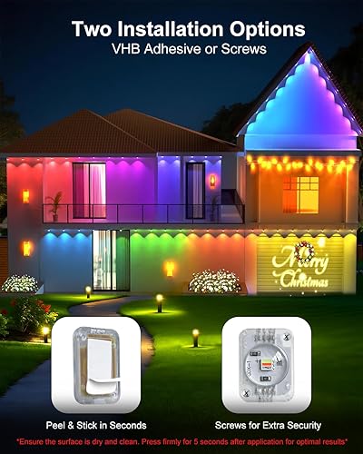 Miniatura 8 de Luces permanentes para exteriores para casa, luces LED inteligentes RGB de 100 pies con aplicación y control remoto, IP67 impermeable para