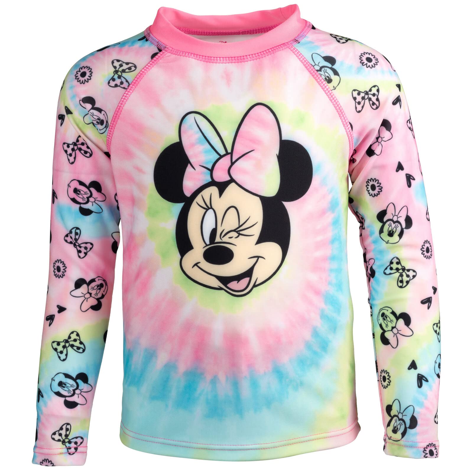 Disney Minnie Mouse Infant Baby Girls Rash Guard and Swim Shorts Set Pink 18 Months