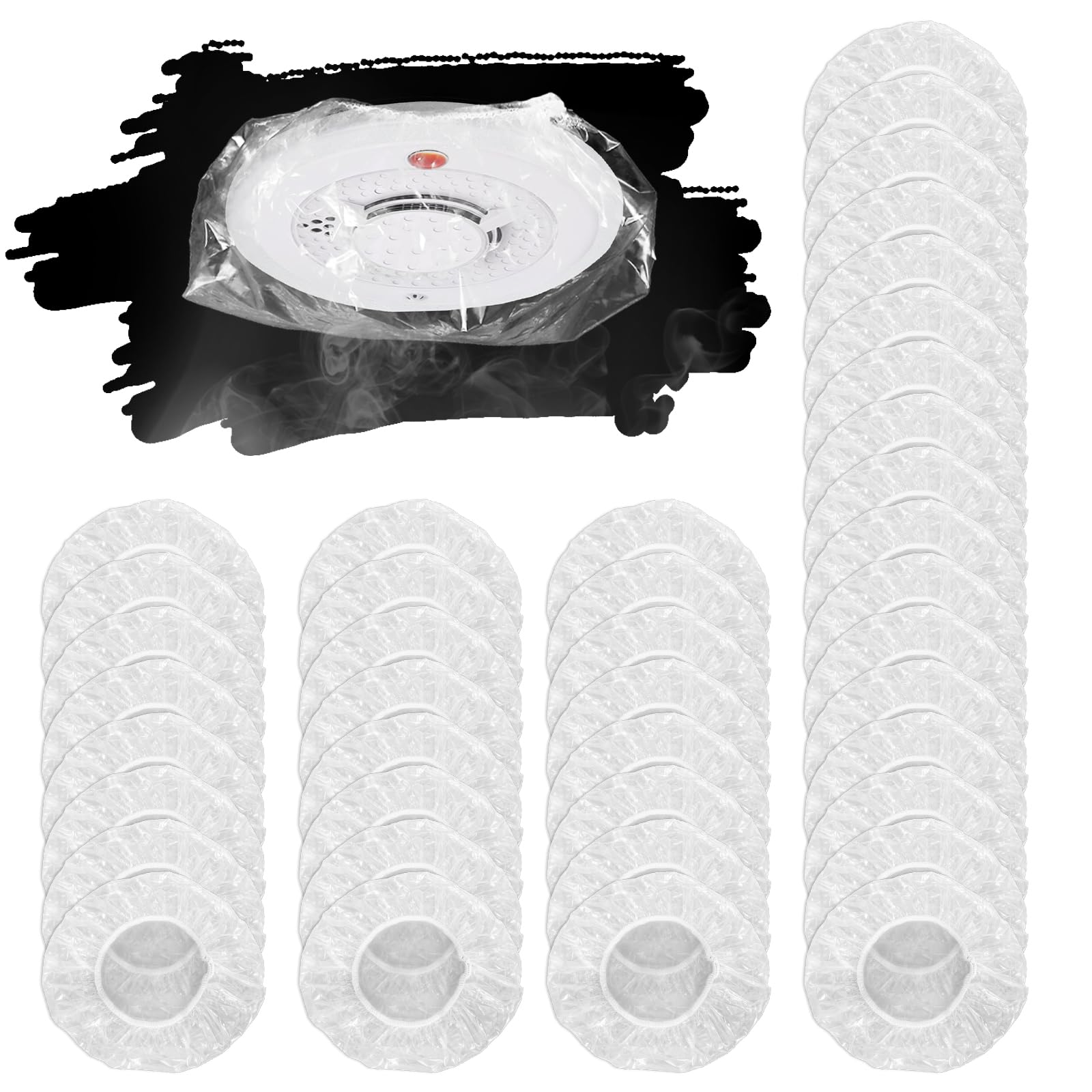 40 PCS Smoke Detector Cover Fire Alarm Cover Thickened Plastic Reusable Smoke Detector Cover Stretch Fire Alarm Cover for Home Cooking or Apartment Smoking