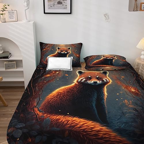 Miniatura 10 de zcwl Juego de sábanas de tamaño King, sábanas de conejo, sábanas de microfibra y fundas de almohada de 4 piezas, juego de sábanas con estampado