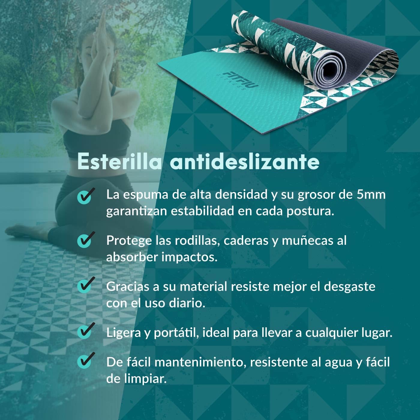 Set de Pilates con Esterilla y Correa FITFIU Fitness KITWELL con Accesorios para Yoga y Guía de Ejercicios Wellness