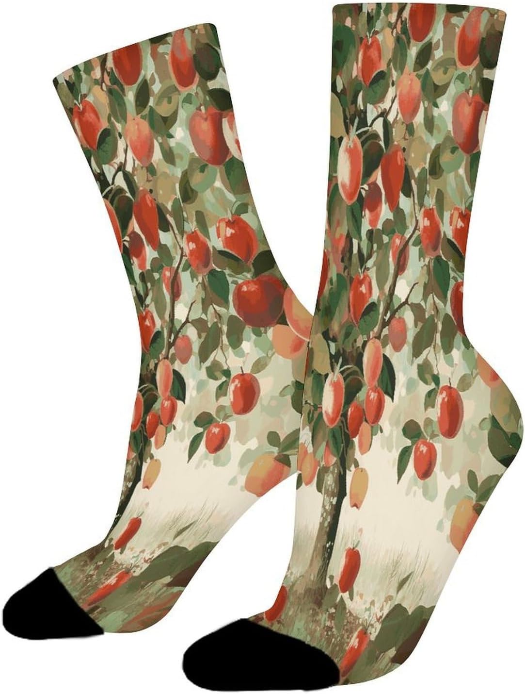 Fruit Under The Tree Crew Sock High Stocking Grippy Socks | Socks for Men & Women,Stockings-Long Thin Tube Sports, Breathable Soft Athletic for Nurses,Travel