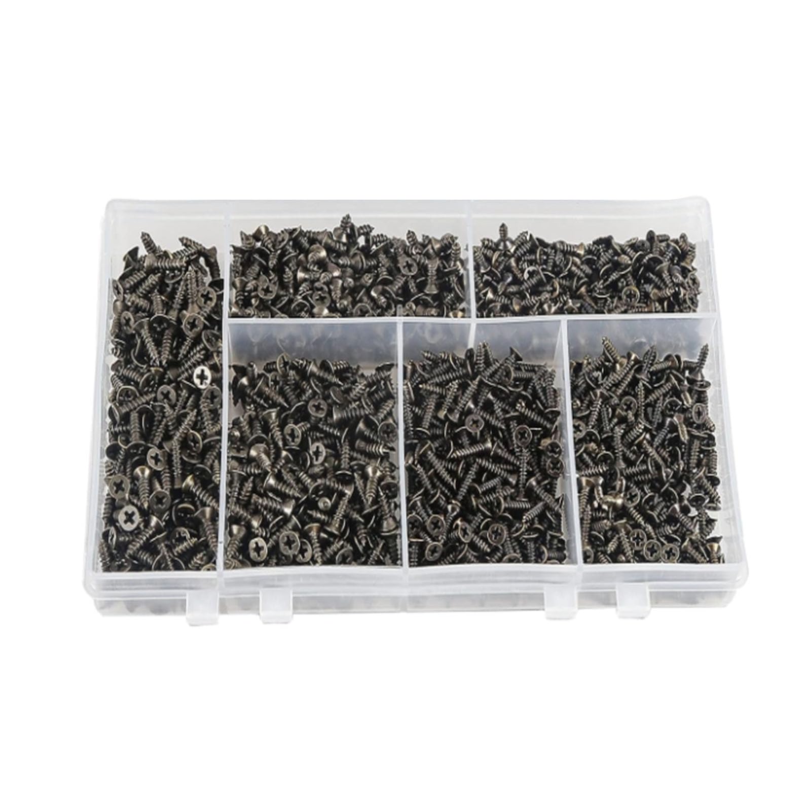 Set di viti autofilettanti in miniatura multiuso fai-da-te, 1200 pezzi （nero）