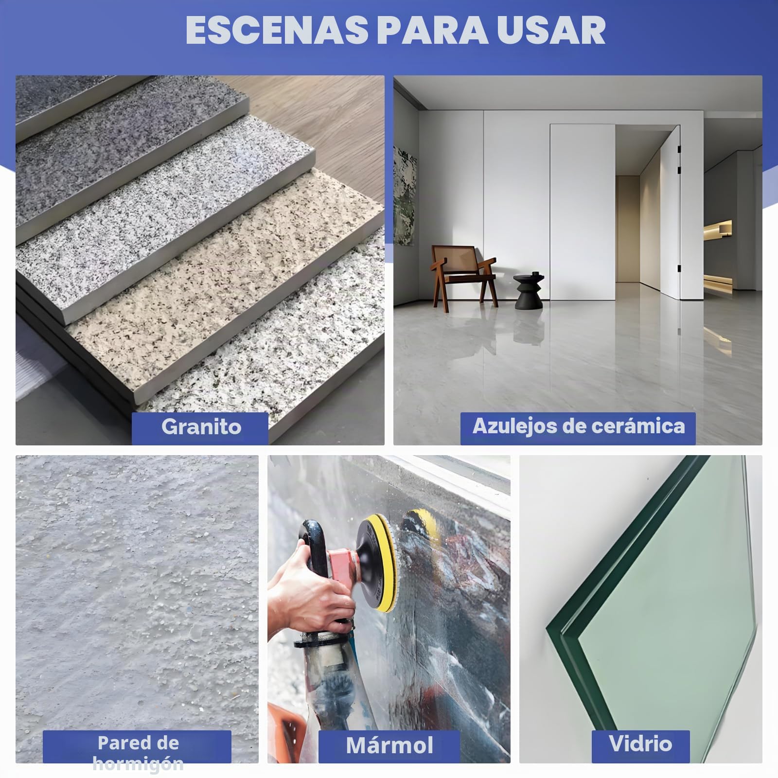 16 discos de pulido de diamante M14, fieltro de lana, juego de mármol 125 mm, almohadillas de lijado granito, hormigón, azulejos, piedra, 50-10000