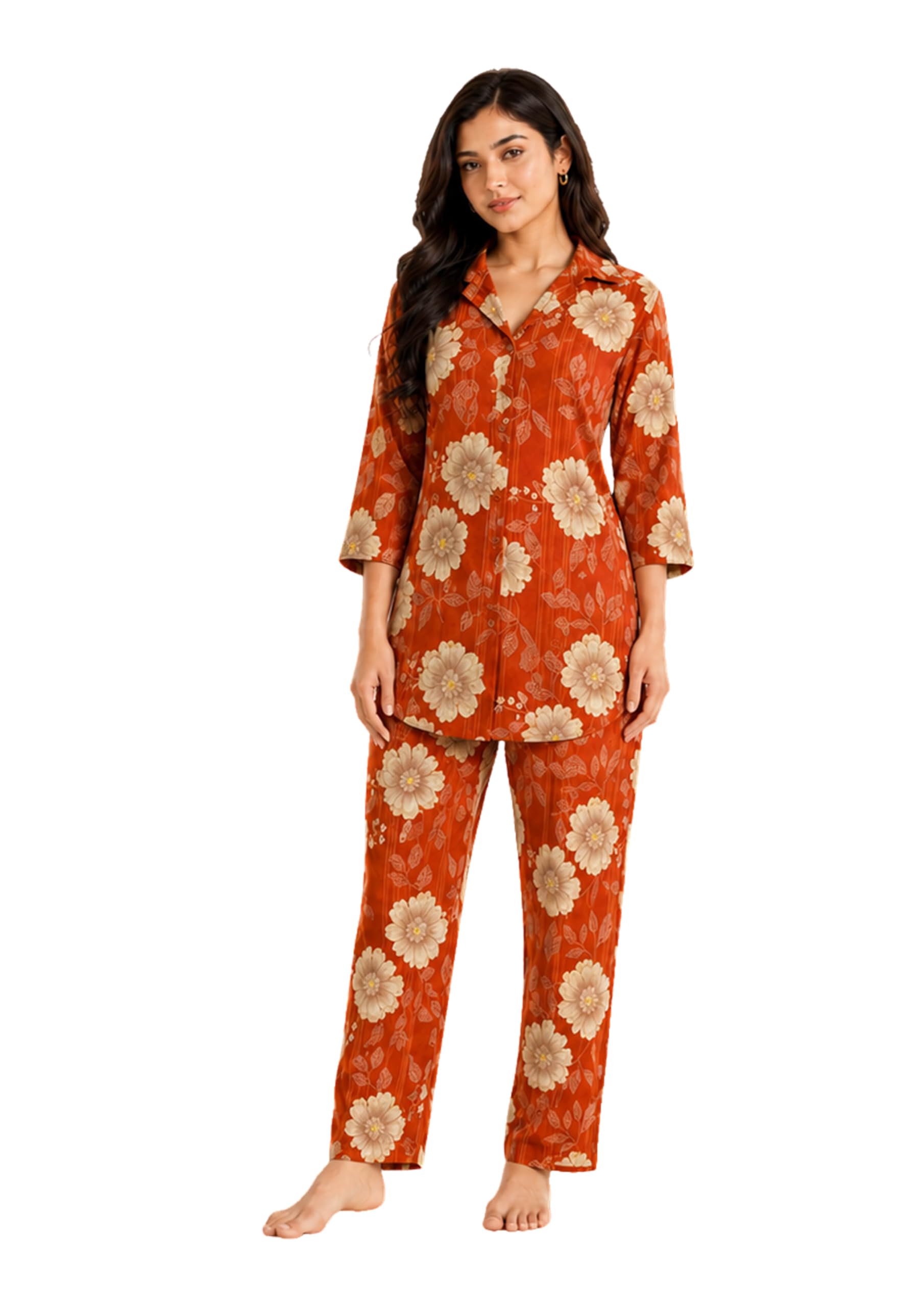Women Floral Printed Soft Rayon Coord Set | Stylish Relaxed Fit Co-Ord Outfit for Everyday Comfort-image-40