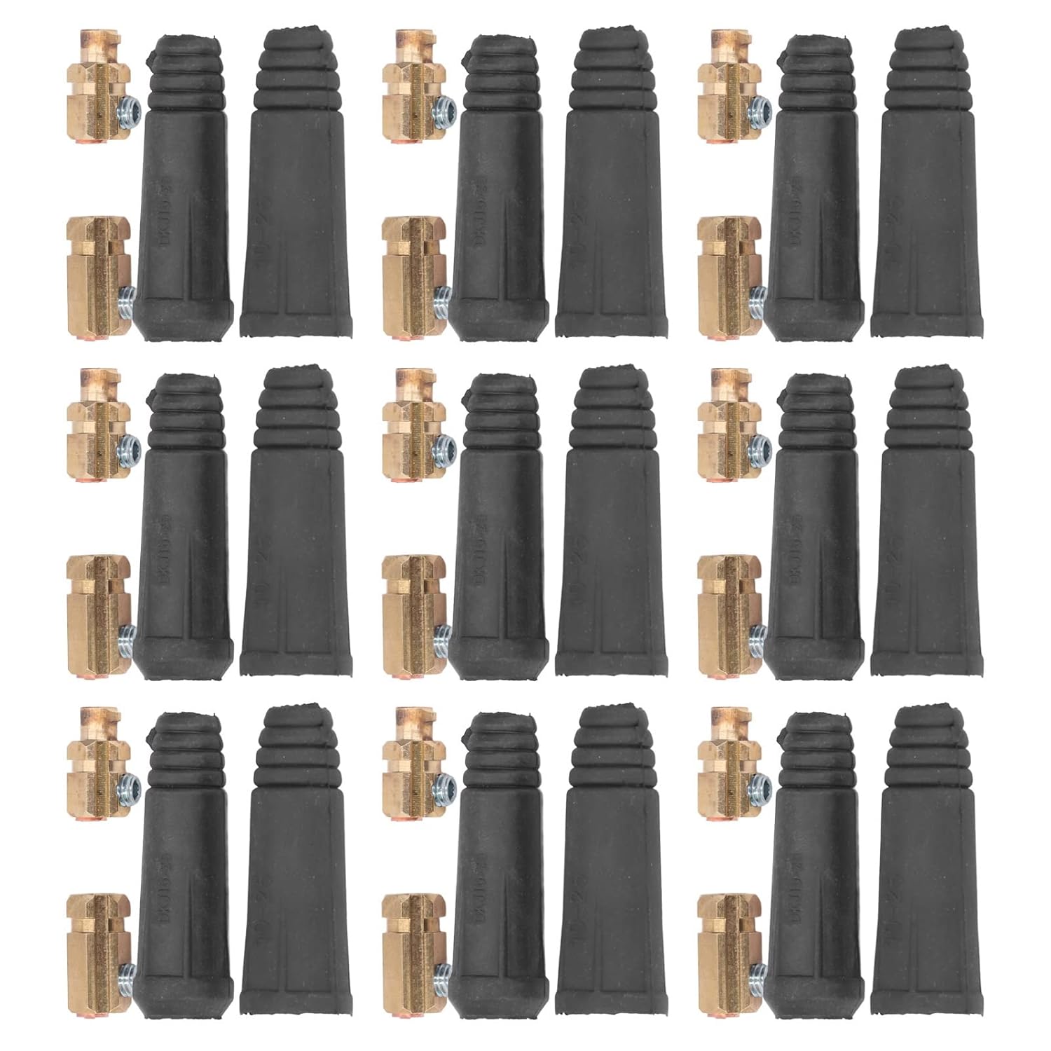 10Set Welding Cable Quick Fitting Welding Cable Connector Plug Rubber Brass European Welding Machine Cable Connector 200A to 250A
