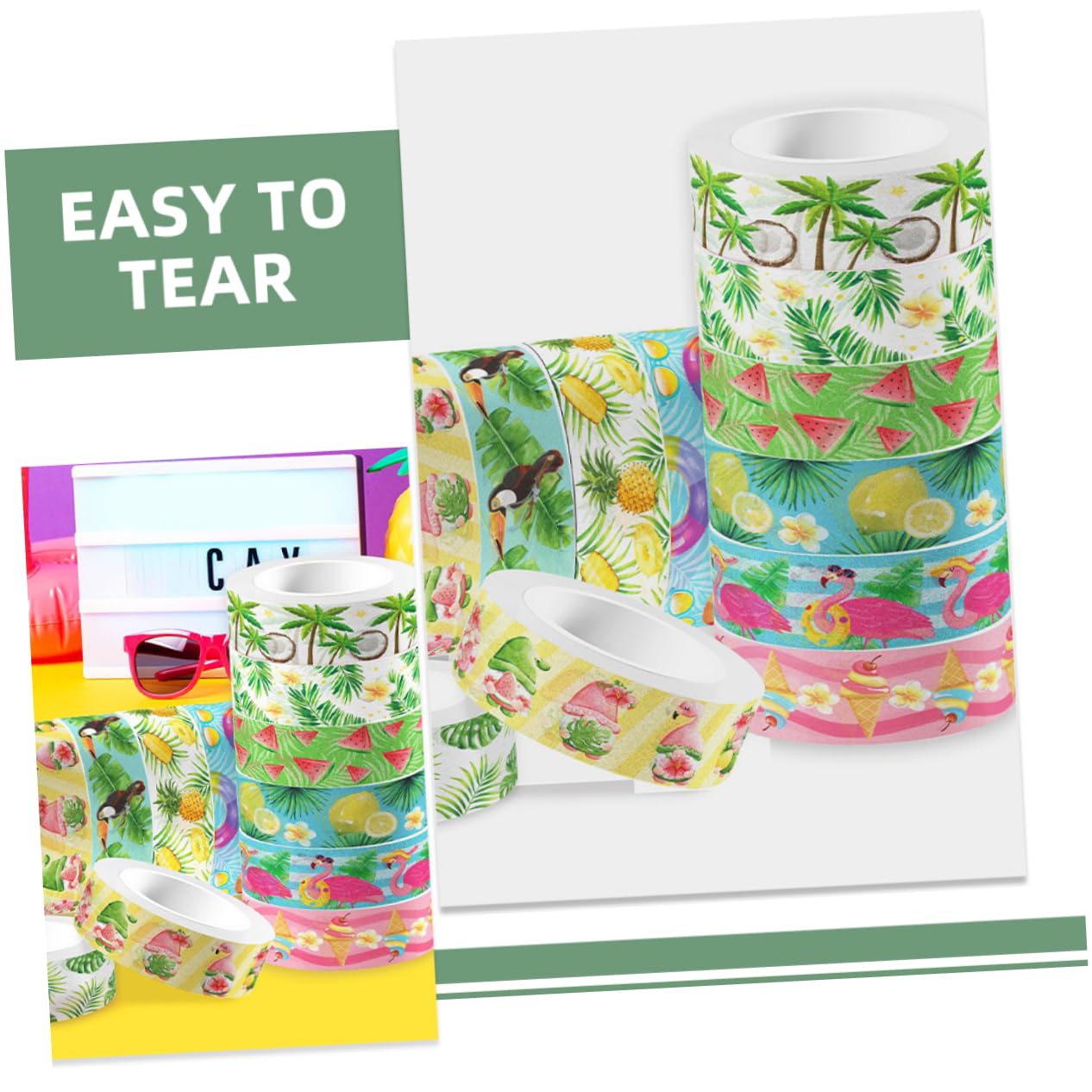 48rotoli Washi Tape Decorativo Per Scrapbooking Nastro Adesivo Per Artigianato Stile Unico Materiale Sicuro e Facile Da Usare Per Decorare Diario e Regali