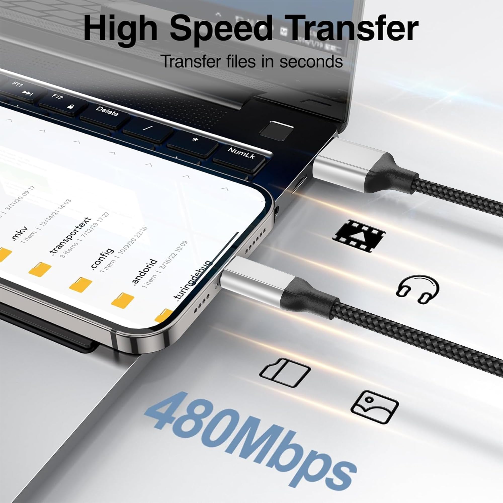 Acecene Cavo USB Lightning da 60 cm, confezione da 3 cavi MFi certificati per iPhone, cavo auto CarPlay, cavo di ricarica rapida e dati compatibile con iPhone 14 13 12 11 Pro Max X XR XS 9 8 7 6 Plus