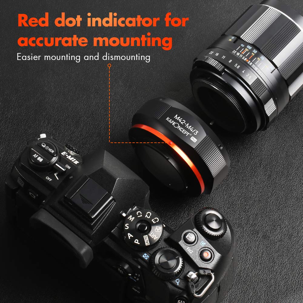 K&F CONCEPT Bague d'adaptation Compatible avec Utiliser Objectifs M42 sur Appareils Photo Micro 4/3 M10125 M42-M4/3 Pro