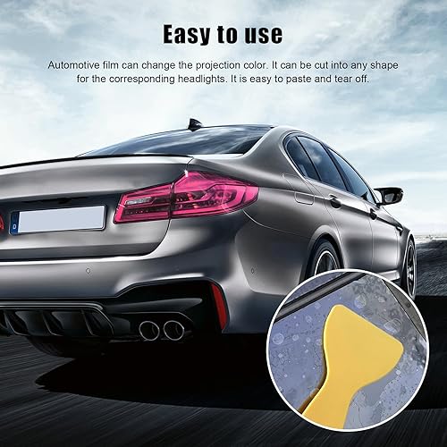 Vista 41 de Película de tinte para automóvil de 12 y 48 pulgadas, faros delanteros brillantes de camaleón, luces traseras antiniebla con apretar y cortar, rollo