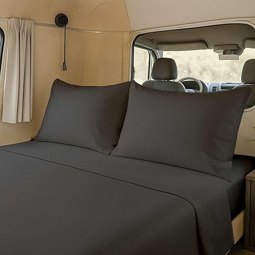 Miniatura 10 de Ready To Rest Olympic - Juego de sábanas Queen (66 x 80), 4 piezas, color chocolate sólido, se adapta a colchones de hasta 15 pulgadas de