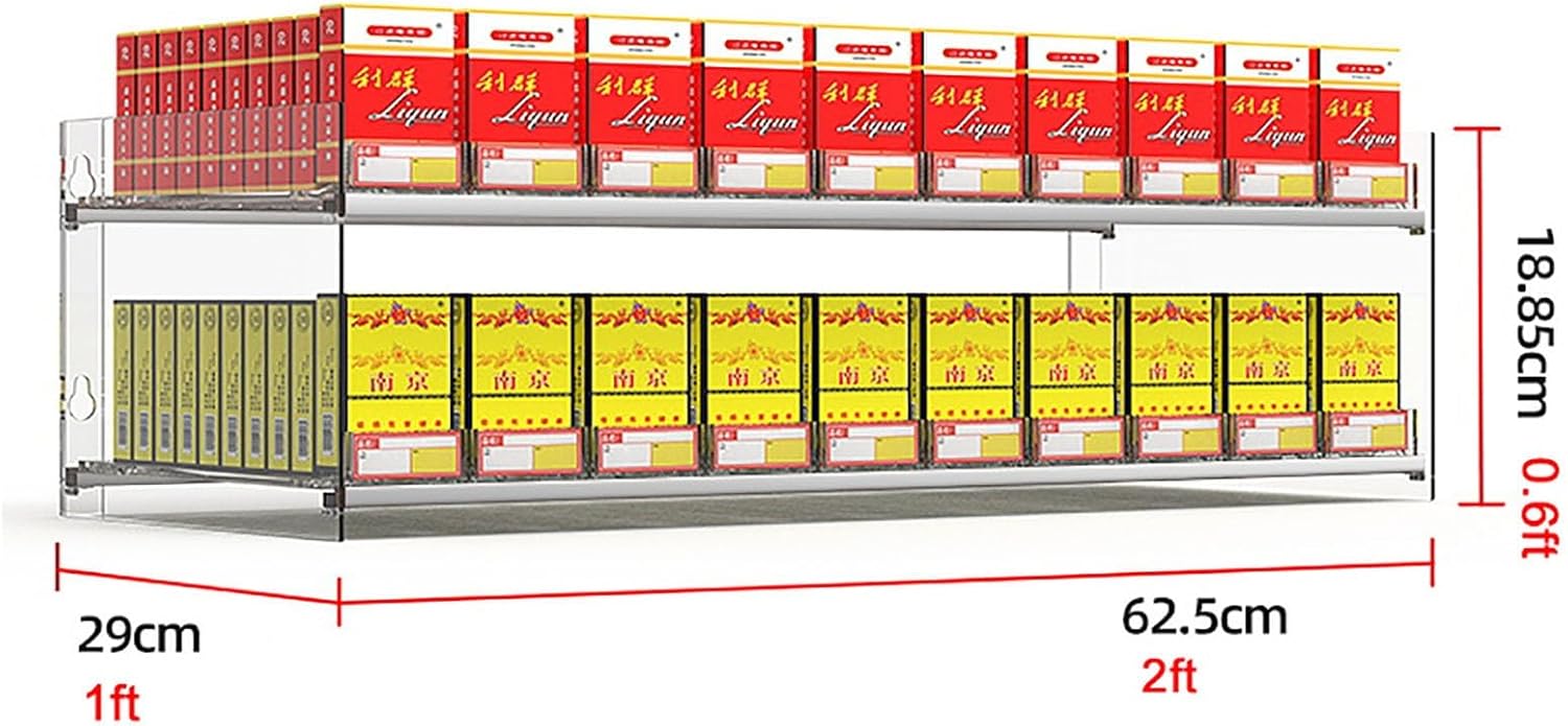 Wall-Mounted Automatic Cigarette Display Rack - 62.5x29x58.9cm Circular Shelves for Retail Store, Efficient Cigarette Holder Case for Organized Merchandising