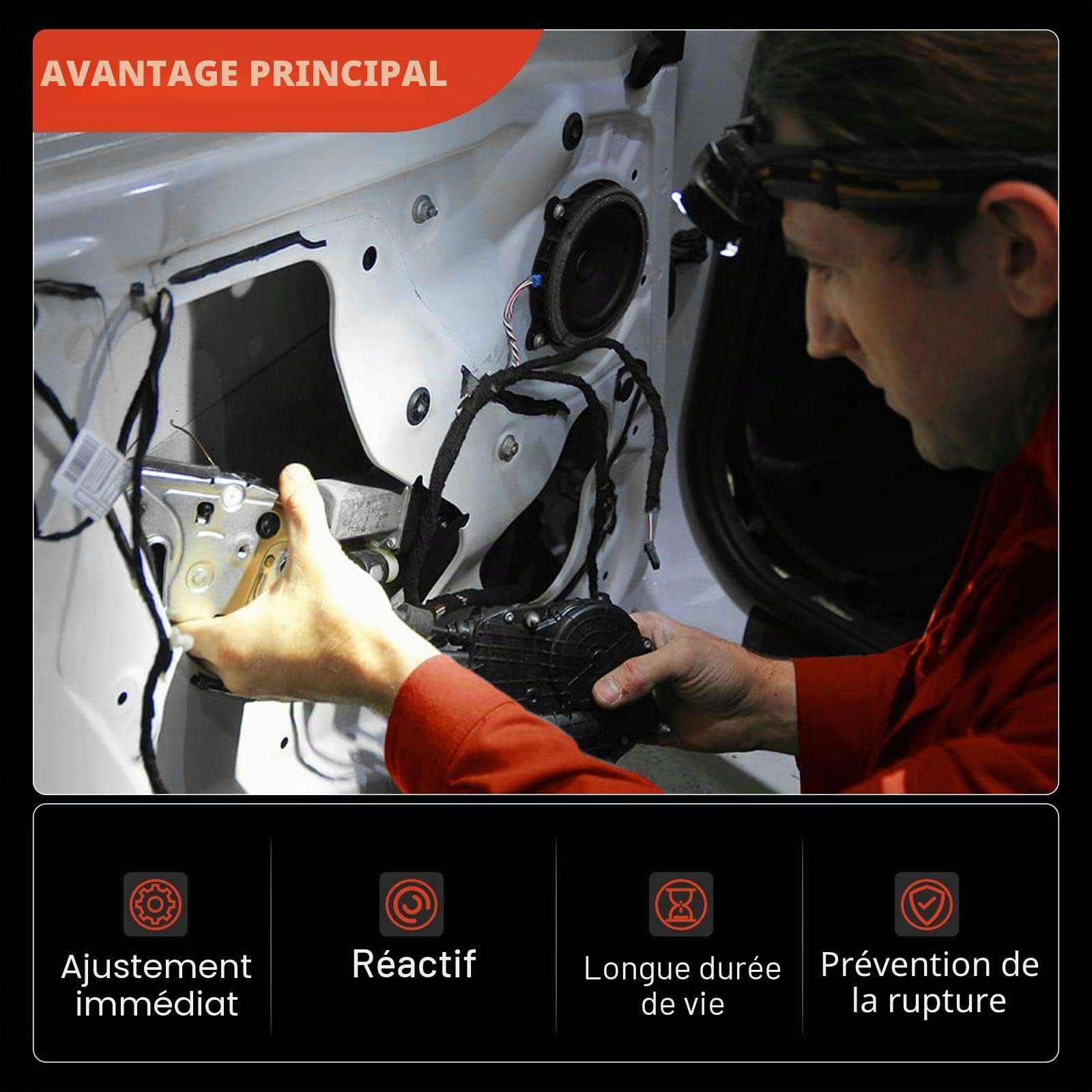 Frankberg Support de poignée de porte de voiture Arrière Gauche Compatible avec X5 E53 3.0d 3.0i 4.4i 4.8is 4.6is 2000-2006 SUV Remplacer# 51228243635