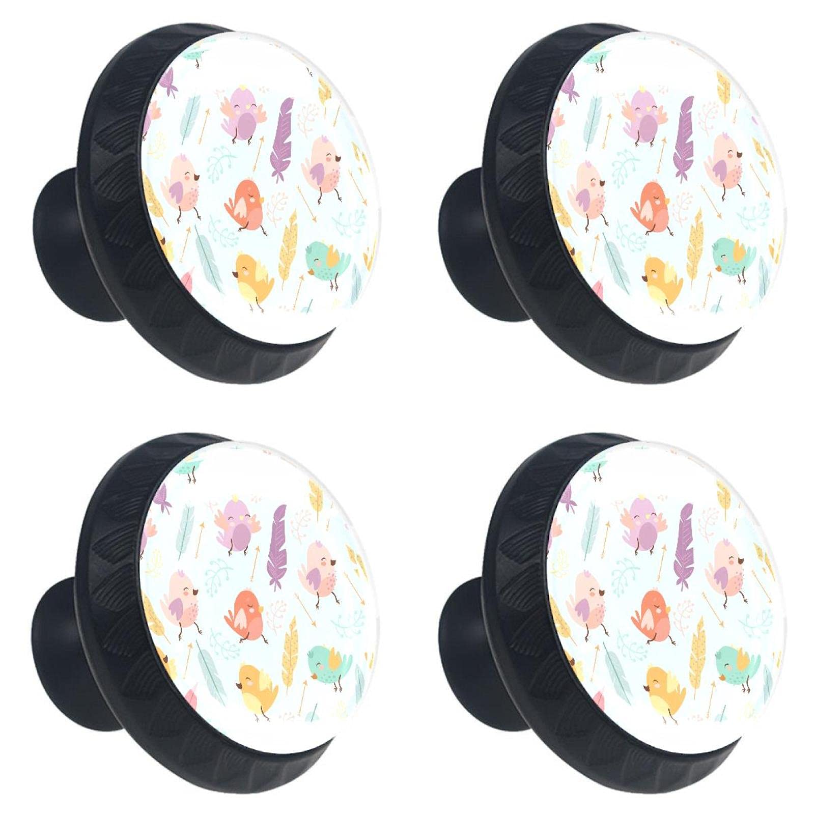 Boutons de tiroir en cristal 30mm lot de 4 boutons meuble oiseau plume