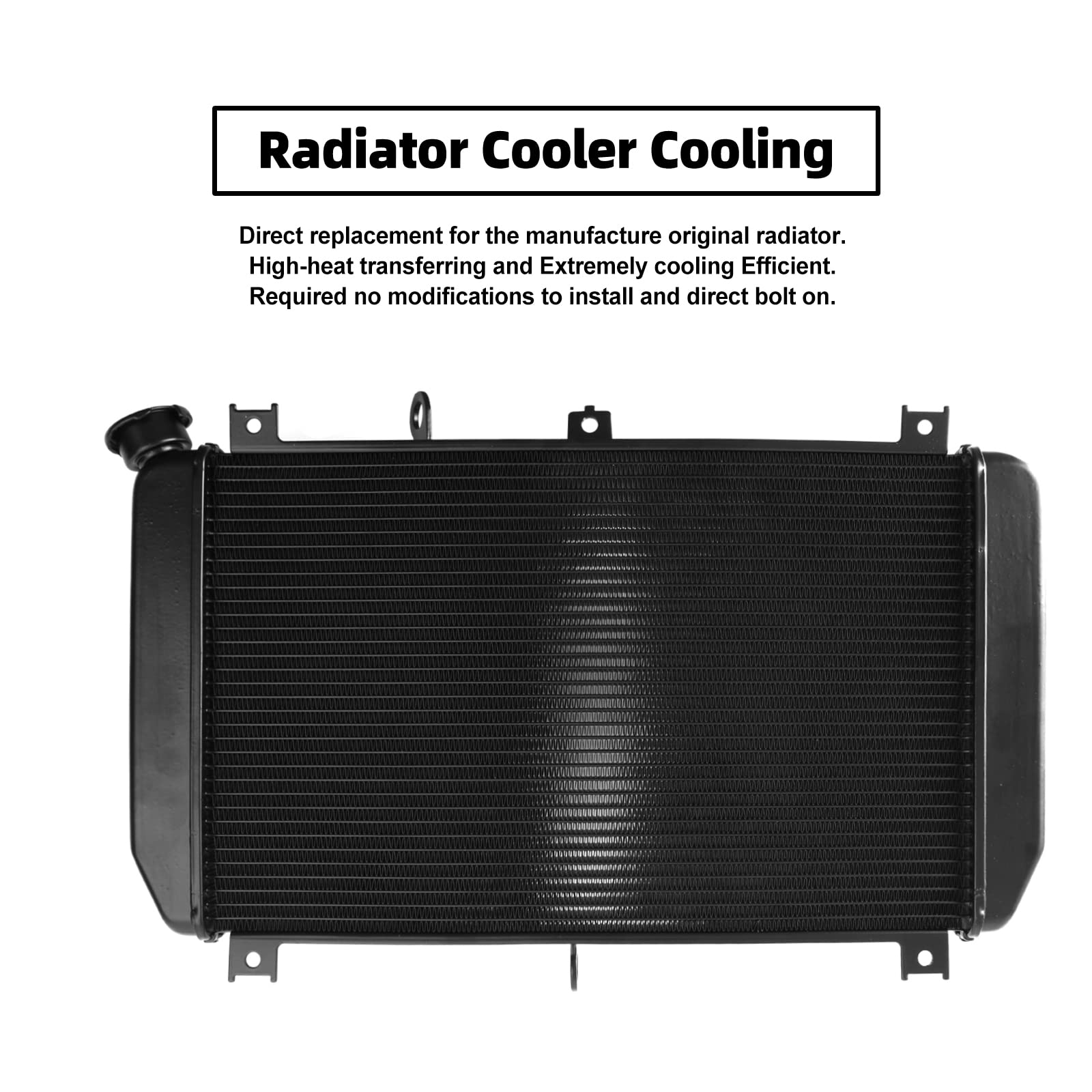 Radiateur de Refroidissement en Alupour Minium pour Kawasaki Z900 2017-2023, Haute Transmissibilité Thermique, Cooler Radiator, Installation sans Modification, 1 Pièce