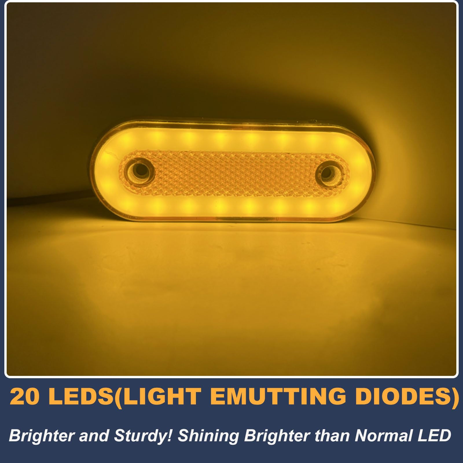 10PCS Luce Laterale LED Ambra,12V/24V Luci di Posizione Laterali Indicatori Laterali per Rimorchio Luce di Ingombro Lampada per Rimorchio Camion Furgone Rimorchi Auto (Giallo)