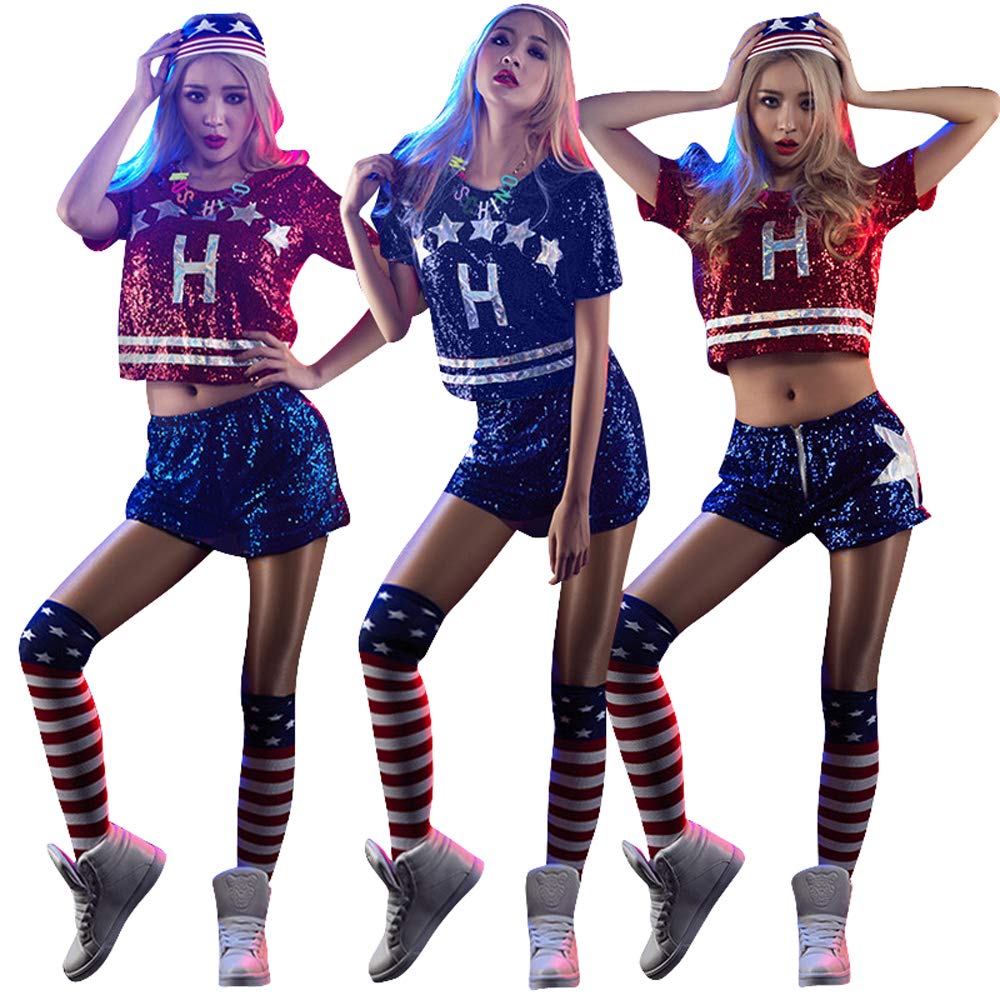 美品 * チアダンスウェア Amazon.co.jp: Dance Costume, Women's, Sequin, Tops, Shot