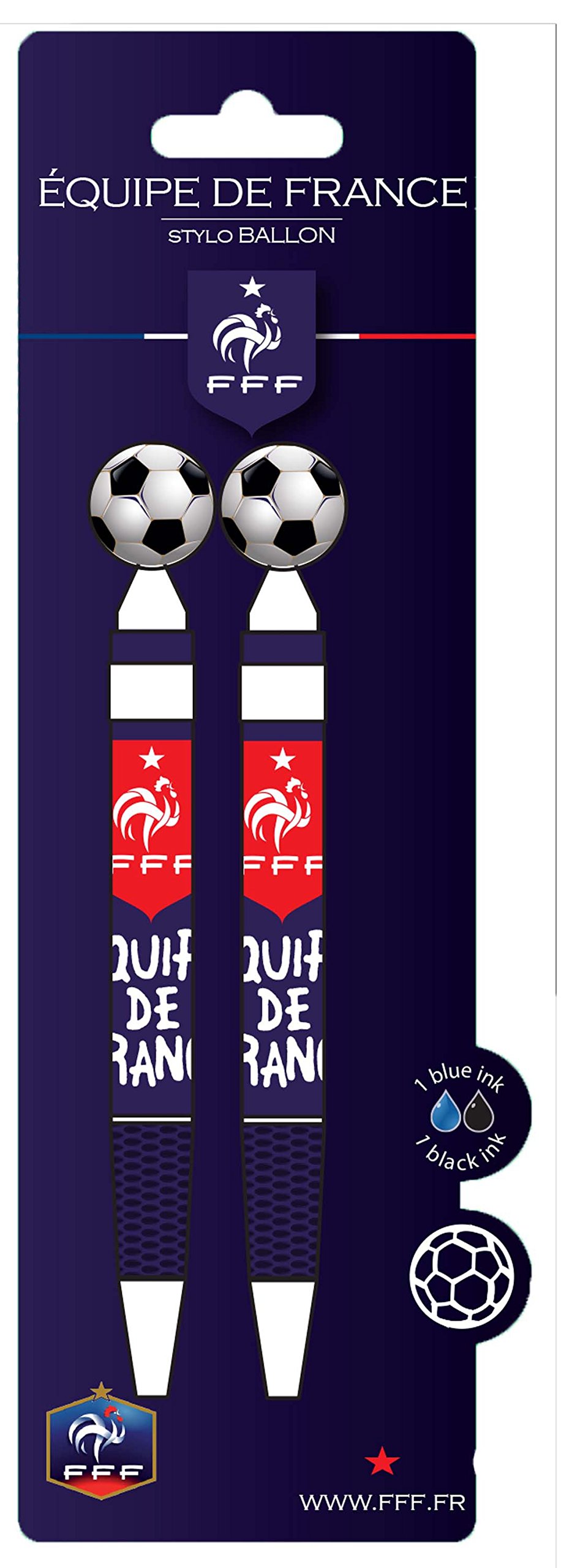 FFF Stylo Ballon (Blister de 2) - Collection Officielle Equipe de France de Football