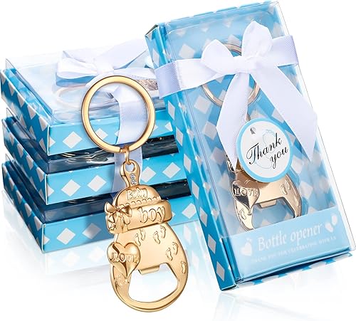 Sieral 24 piezas de abrebotellas para baby shower, recuerdo de fiesta para invitados, llavero dorado, regalos, decoraciones, recuerdos para niñas,