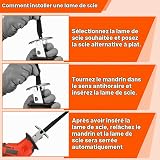 Portable Reciprocating Saw, Reciprocating Saw Compatible with Makita Batteries, with 4 Blades, Low Noise Brushless Motor, for Wood, Metal, PVC, Construction and Garden (No Battery) - 5