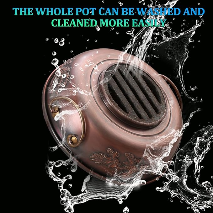 Olla Eléctrica Vintage de Cobre, Parrilla Dual, 32 cm, Marrón miniatura 5