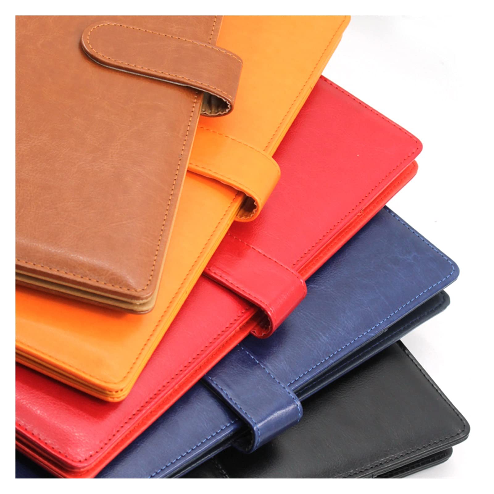 Buste per archiviazione Appunti Cartella portafoglio multi-funzione Pelle Organizzatore in pelle Stupy Office Manager clip Scrittura Pads Contratto di carta legale Cartelle di plastica (Color : Bruin