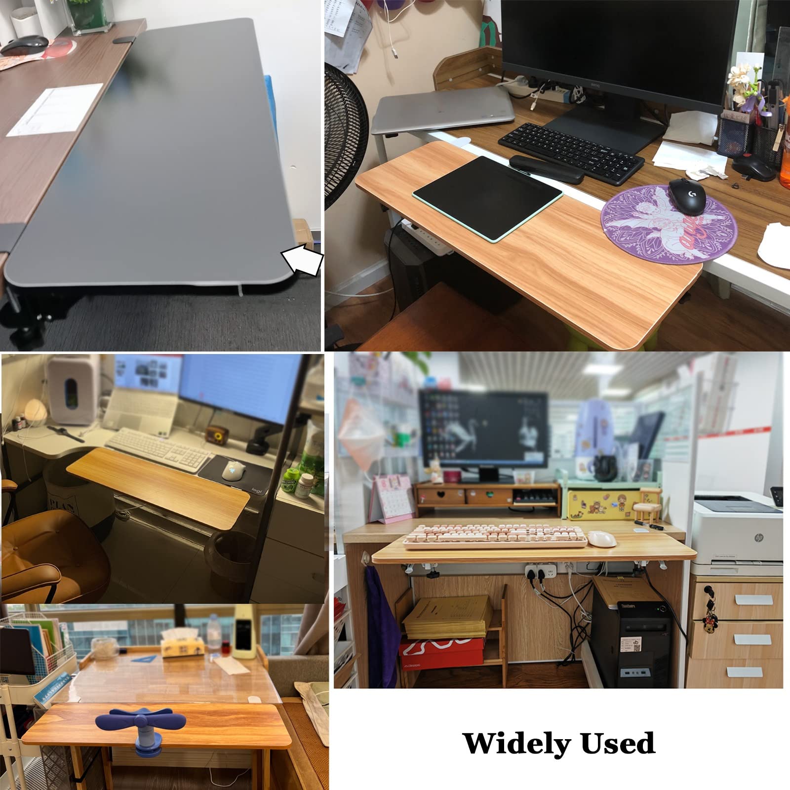 Bracciolo Pieghevole ed espandibile per scrivania con Vassoio per Tastiera e Supporto per Braccio, Design ergonomico salvaspazio per scrivanie per Computer, Accessori da Ufficio re