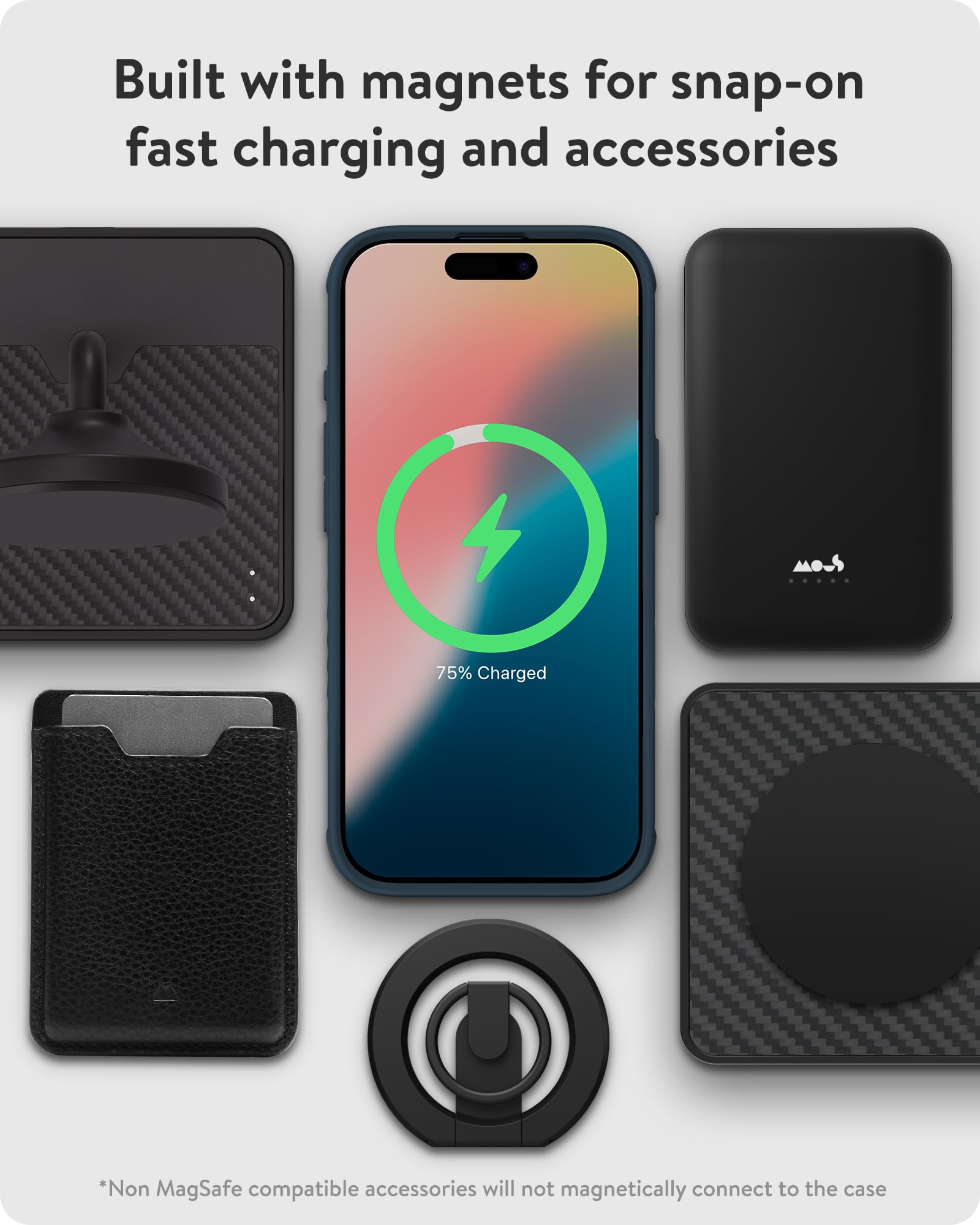Mous Etui do iPhone 16 MagSafe kompatybilne etui [sterowanie aparatem] - Limitless 6.0 - niebieskie - odporne na uderzenia etui na telefon komórkowy