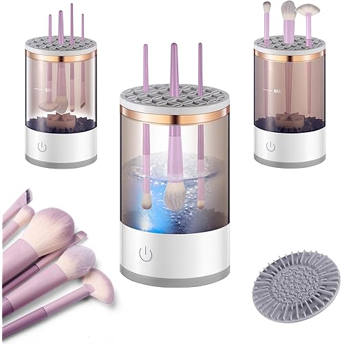 Electric Makeup Brush Cleaner,Brushly Pro Cosmetic Makeup Brush Cleaner,Automatic Spinning Makeup Brush Cleaner