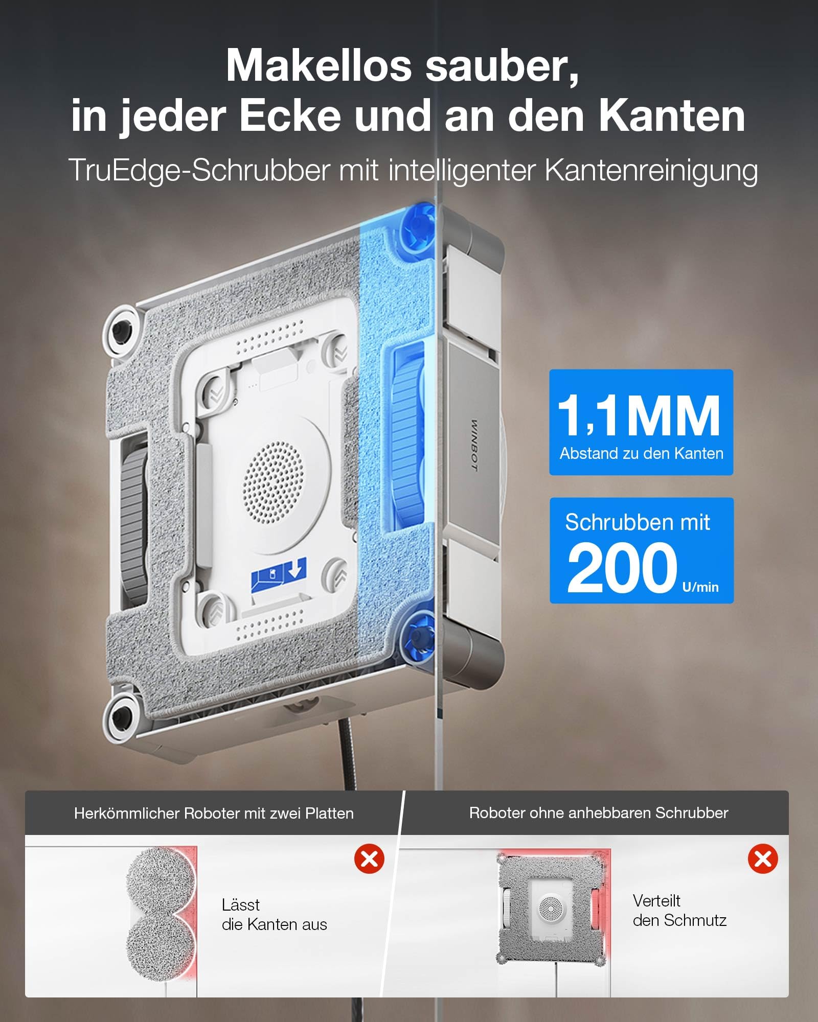 ECOVACS WINBOT W3 OMNI Fensterputzroboter mit Multifunktionsstation, Automatische Reinigung der W... Ansicht 3