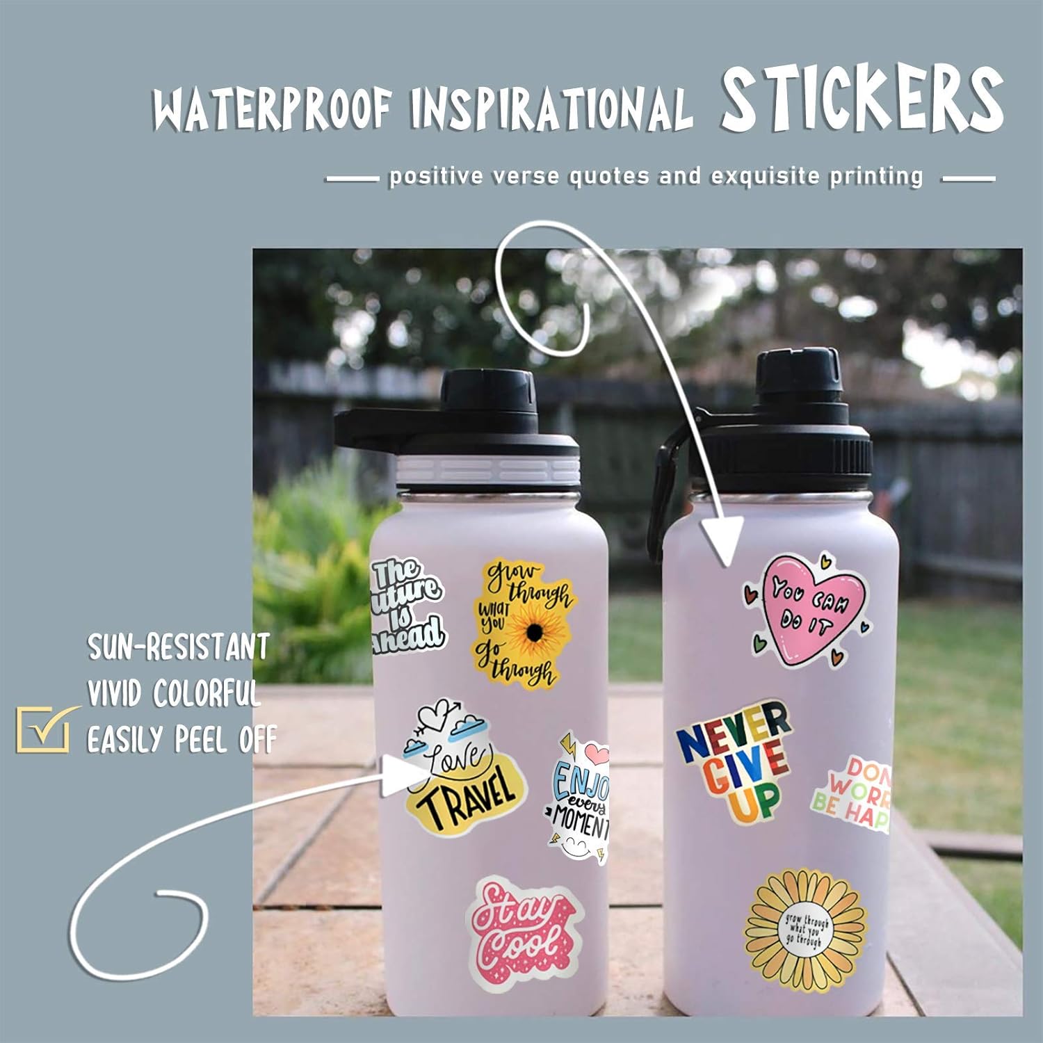 Inspirational Words Stickers for Laptop 50pcs, Motivational Quote Stickers for Teens Adults Students Teachers Planners Employees, Waterproof Vinyl Stickers for Scrapbook Notebook Journal : Office Products