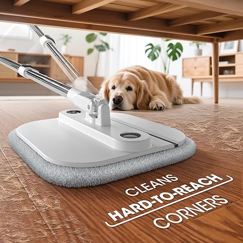 Miniatura 6 de Juego de trapeador y cubo, trapeador giratorio fácil de usar con sistema de agua sucia separado, mopas de limpieza profunda para suelos, trapeadores