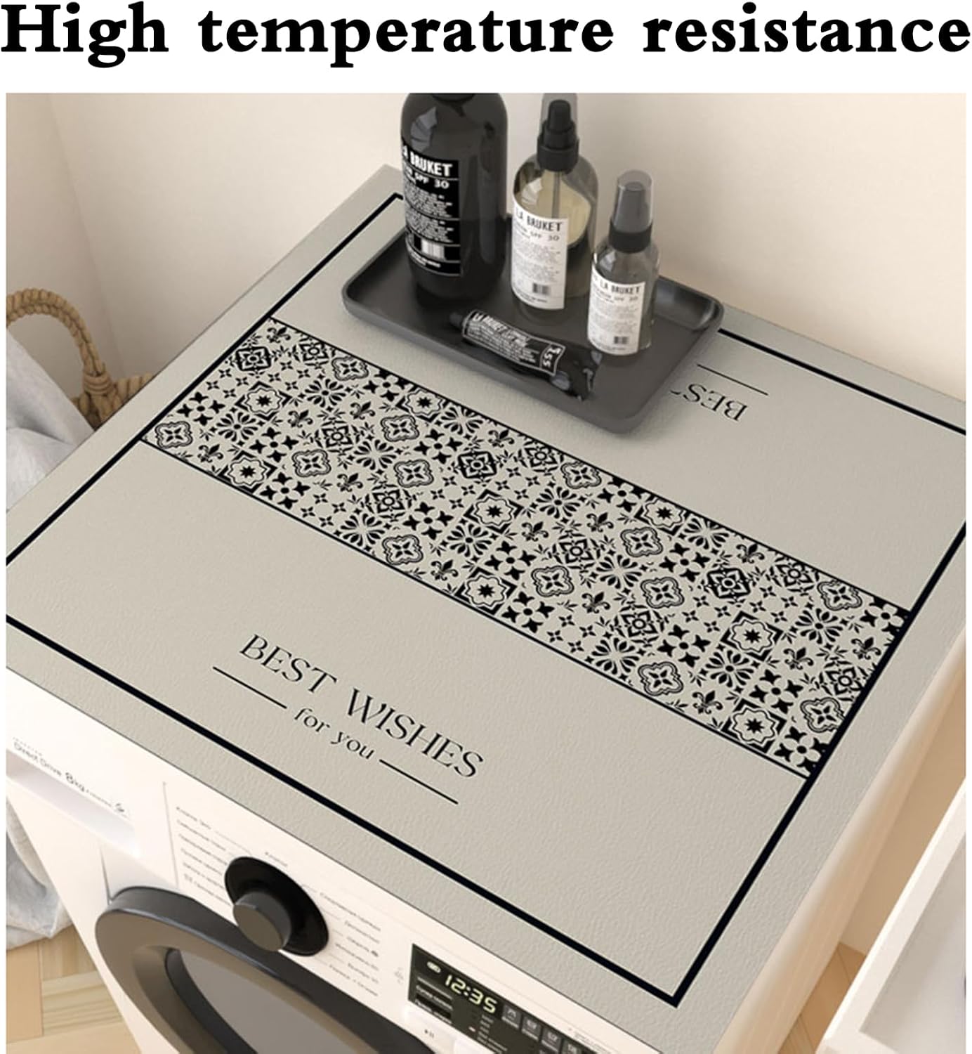 滑り止め冷蔵庫ダストカバー、冷蔵庫保護マットトップ、洗濯機トップカバークロス、冷蔵庫防塵カバーマット、防汚、防水、耐摩耗性、洗濯機、