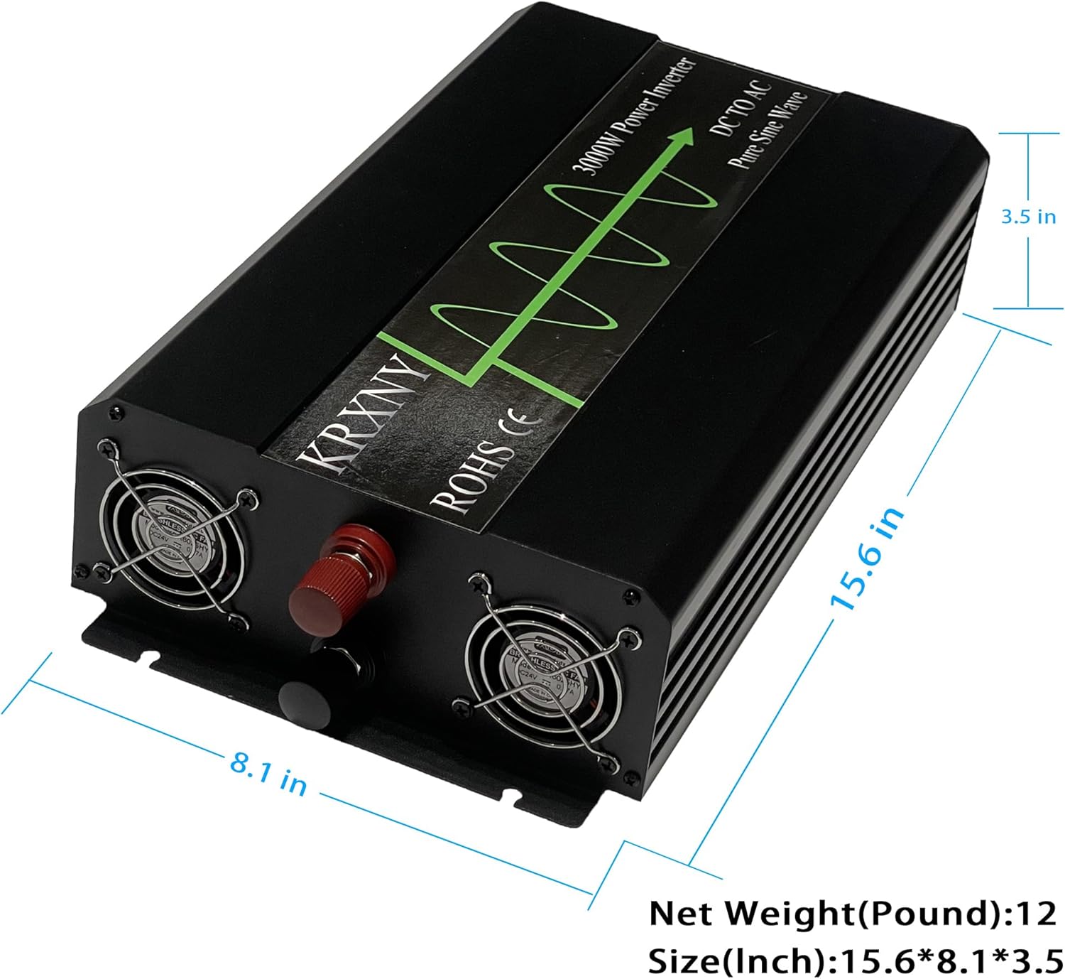 3000W Pure Sine Wave Power Inverter Peak 6000W 48V DC to 110V 120V AC 60HZ for Car RV Use or Home Solar System with LCD Display