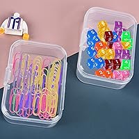 Vista 4 de Rocutus Paquete de 24 recipientes pequeños de plástico transparente con tapas, caja de almacenamiento de cuentas con tapa con bisagras para cuentas