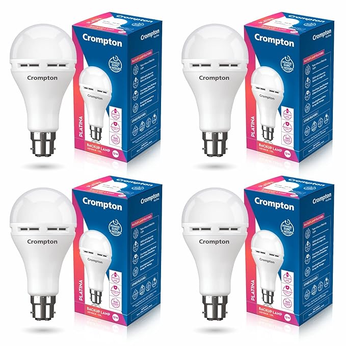 Crompton Emergency 12 W LED Bulb Base B22 Cool Day Light (Pack of 4)