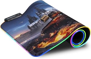 Mouse Pad Gamer Grande Personalizado Led Rgb 80x30cm Speed Micro Liso Fibra Borda Costurada para Teclado Mouse
