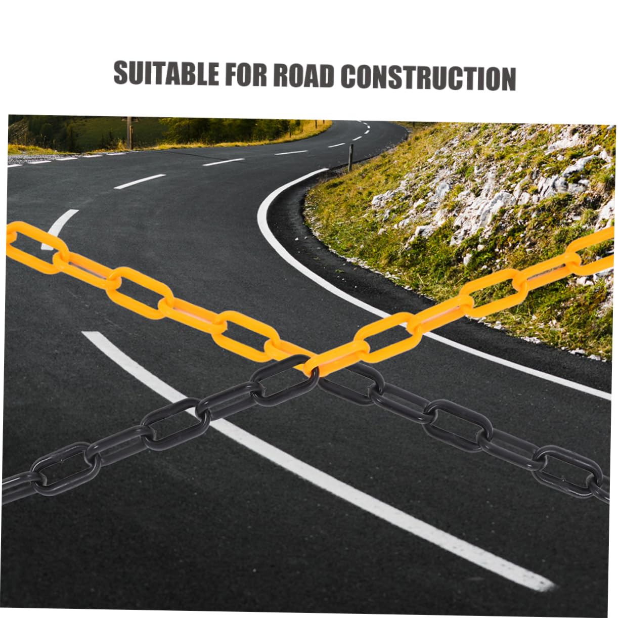 PRETYZOOM Plastic Barrier Chain Weatherproof Safety Barrier Gate Traffic Cone Protection Crowd Control