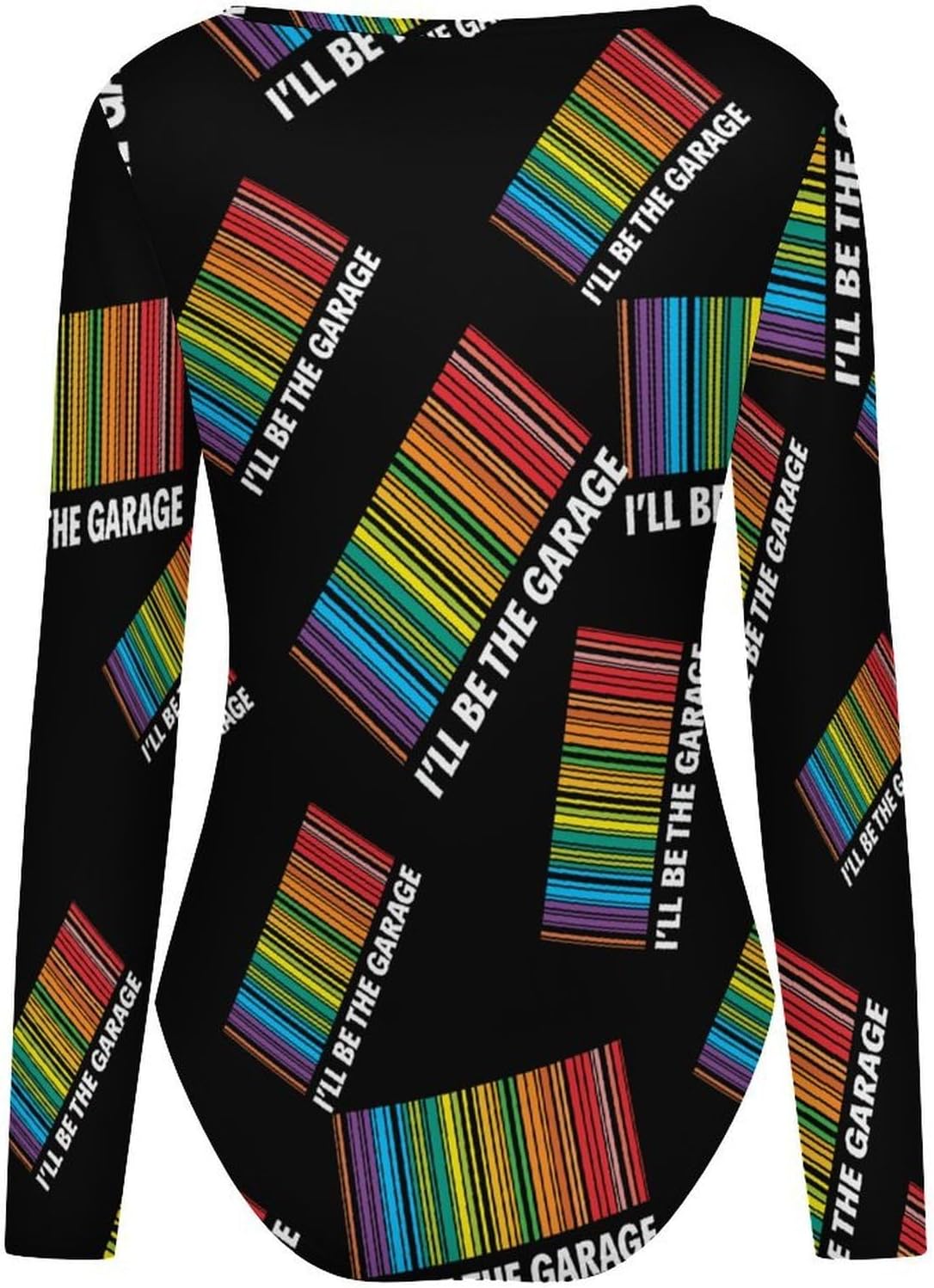 Gay Barcode I'll Be in The Garage Women's Bodysuits Long Sleeve Top 5XL