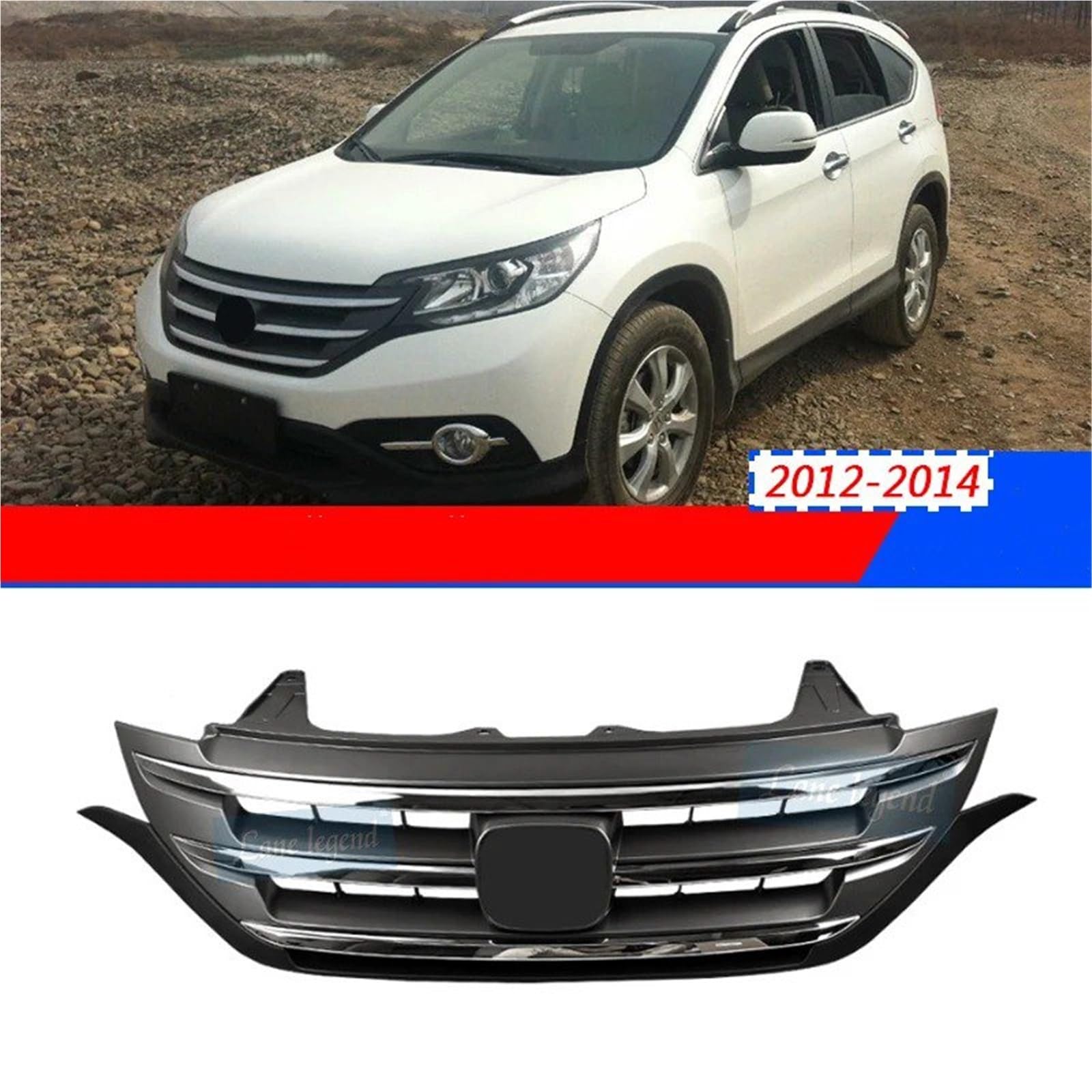 Deportivas Doble listón Rejilla De Ventilación Frontal Del Capó Parachoques Delantero Para CR-V 2012 2013 2014