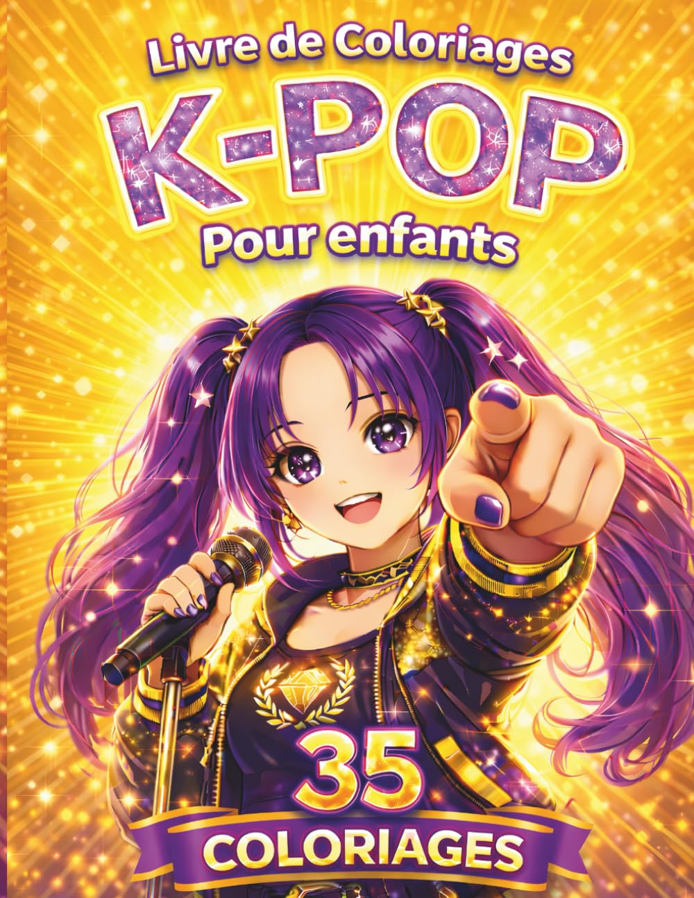 Livre de Coloriage K-POP pour enfants: Cahier de coloriage K-POP pour enfants, 35 dessins à colorier, activité créative sans écran, univers fun et ... looks tendance, idée cadeau fille garçon