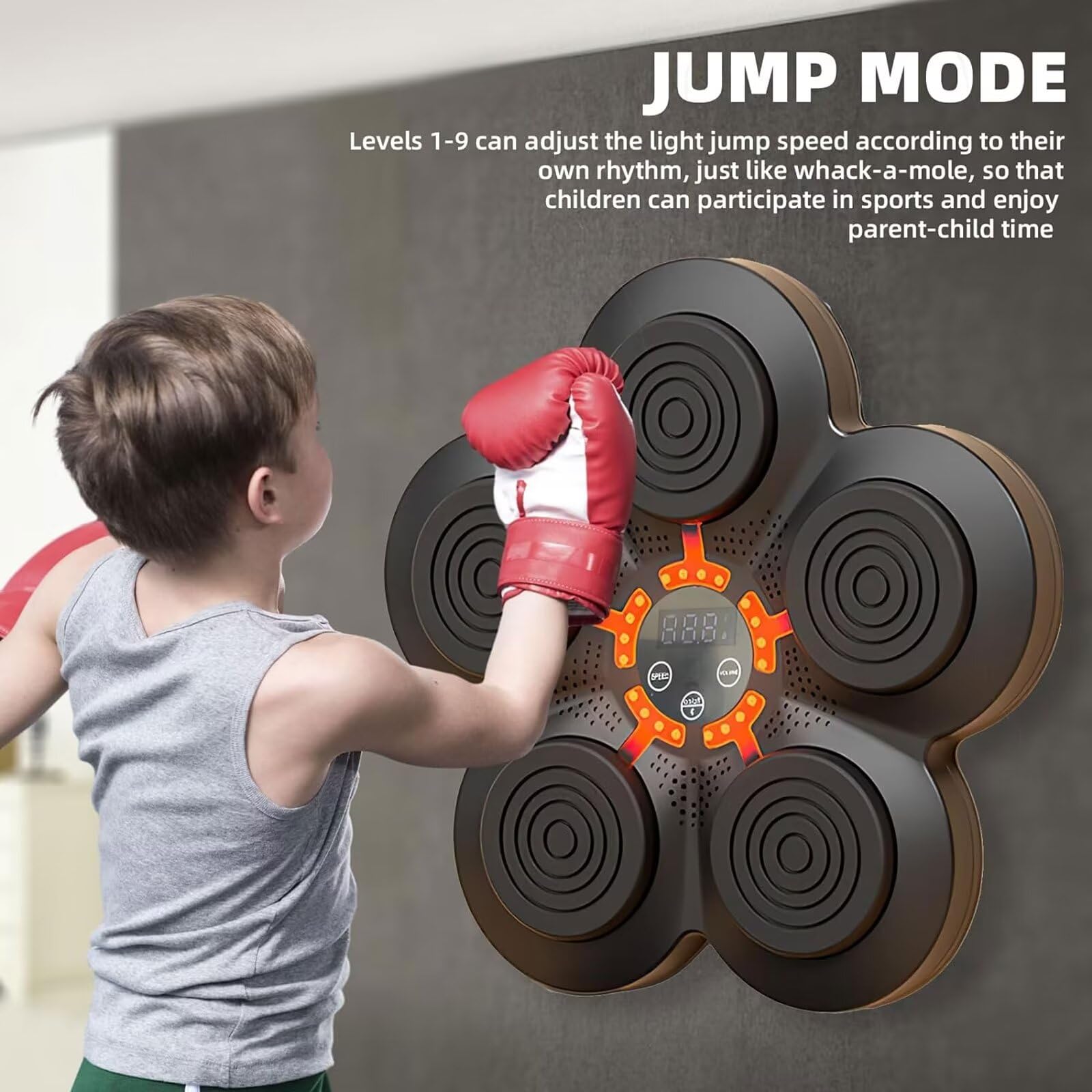 Macchina Da Boxe Musicale SZBJSMF Con Luci LED E Bluetooth, 6 Velocità, Montaggio A Parete Per Allenamento Casa