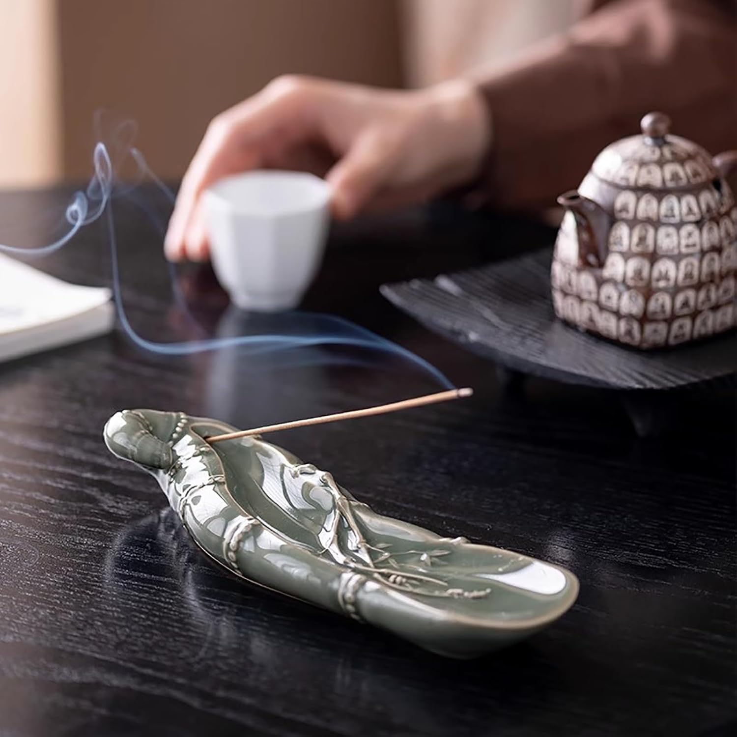 Incense Holder Creative Incense Stick Ceramic Incense Burner Ornaments Incense Holder for Yoga, Home, Office