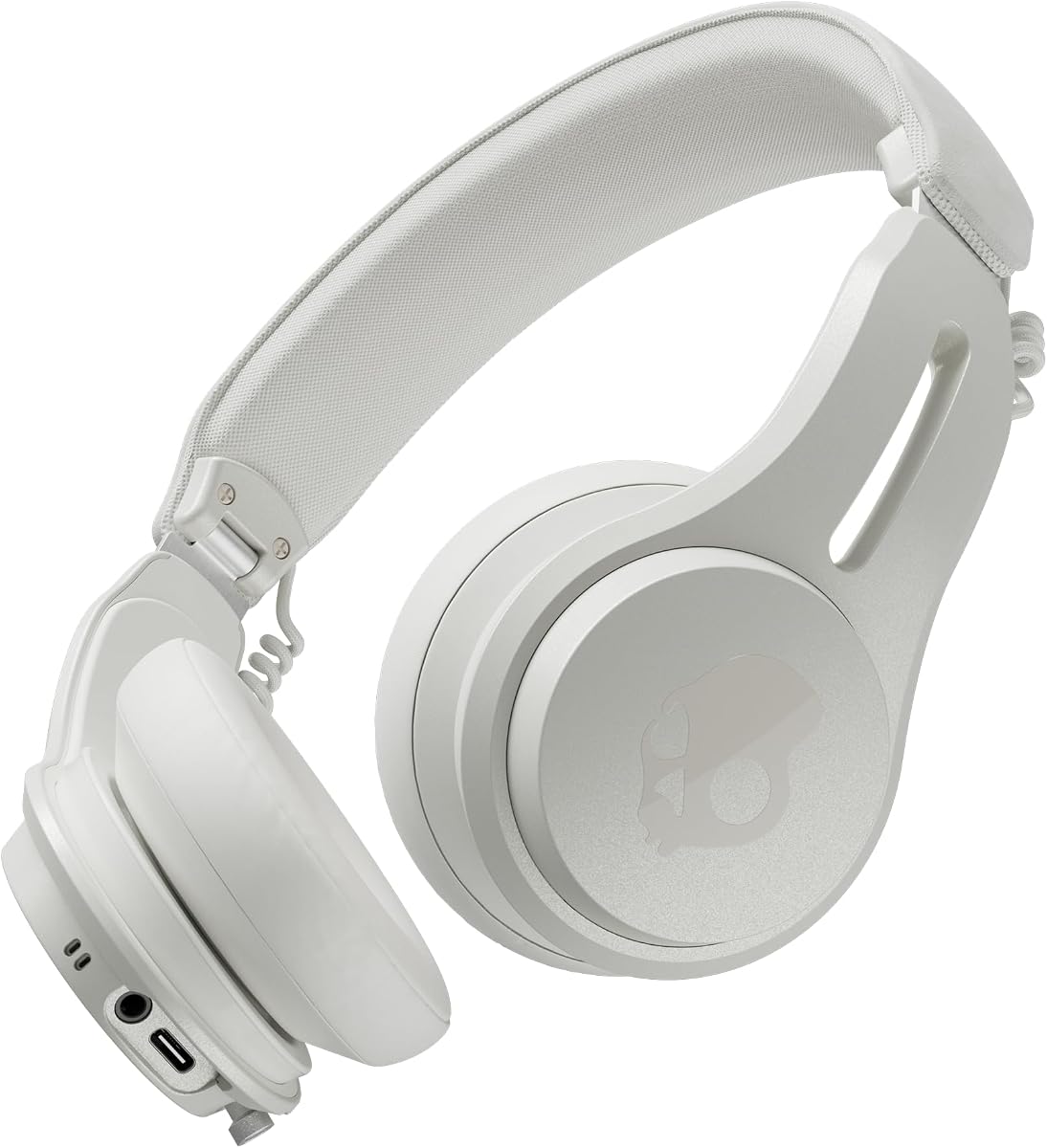 Auriculares inalámbricos con cancelación de ruido Icon ANC - Hueso/Naranja | Ajuste en la oreja, Bluetooth, cancelación de ruido, batería de 60 horas, resistente al sudor, plegable, listo para viajar, micrófono