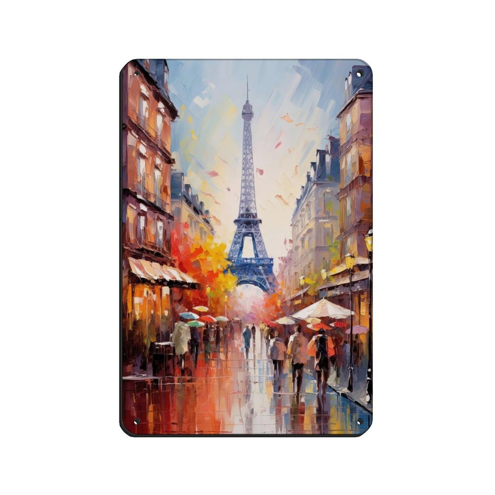 Affiche rétro de Paris en métal pour salon | Décoration murale chic 20x30 cm